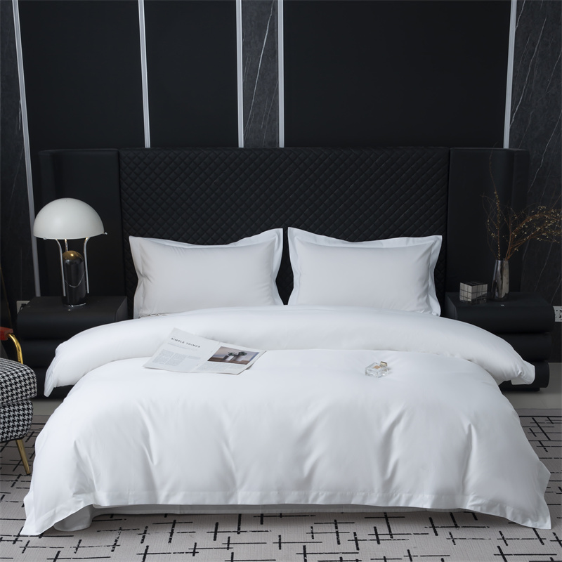 ชุดเครื่องนอนผ้าผ้าฝ้าย 50% โพลีเอสเตอร์ 50% 300TC สำหรับโรงแรมสตาร์