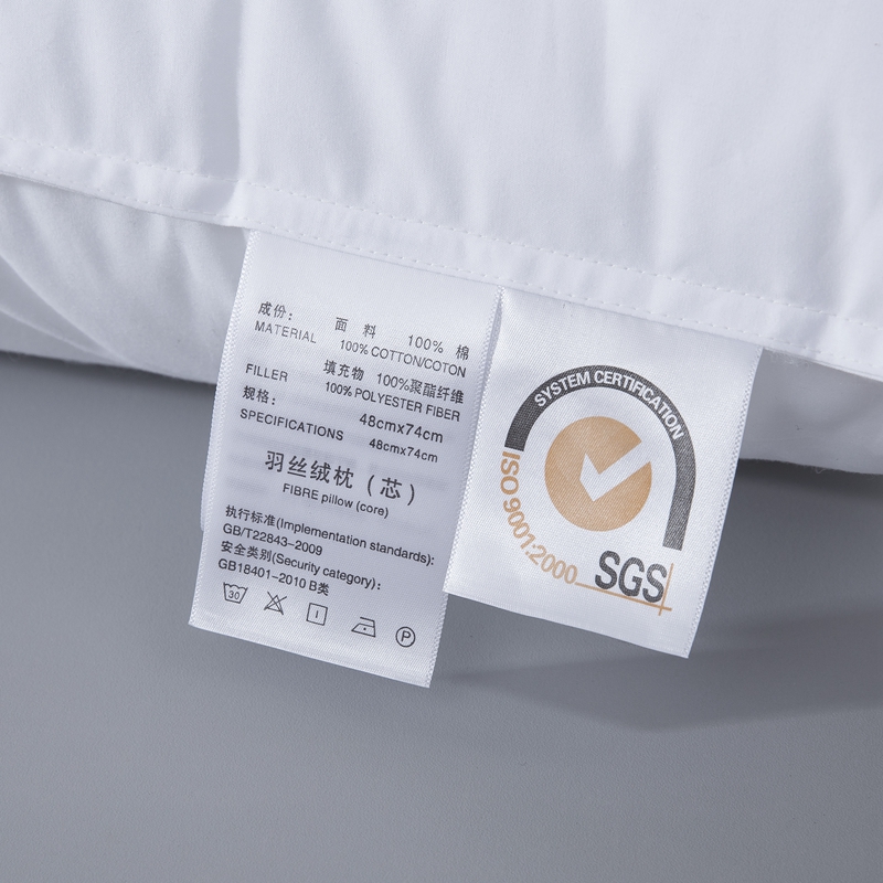 หมอนไส้ไมโครไฟเบอร์ผ้าโพลีเอสเตอร์เงียบสำหรับโรงแรม หมอนไส้ไมโครไฟเบอร์ผ้าโพลีเอสเตอร์เงียบสำหรับโรงแรม